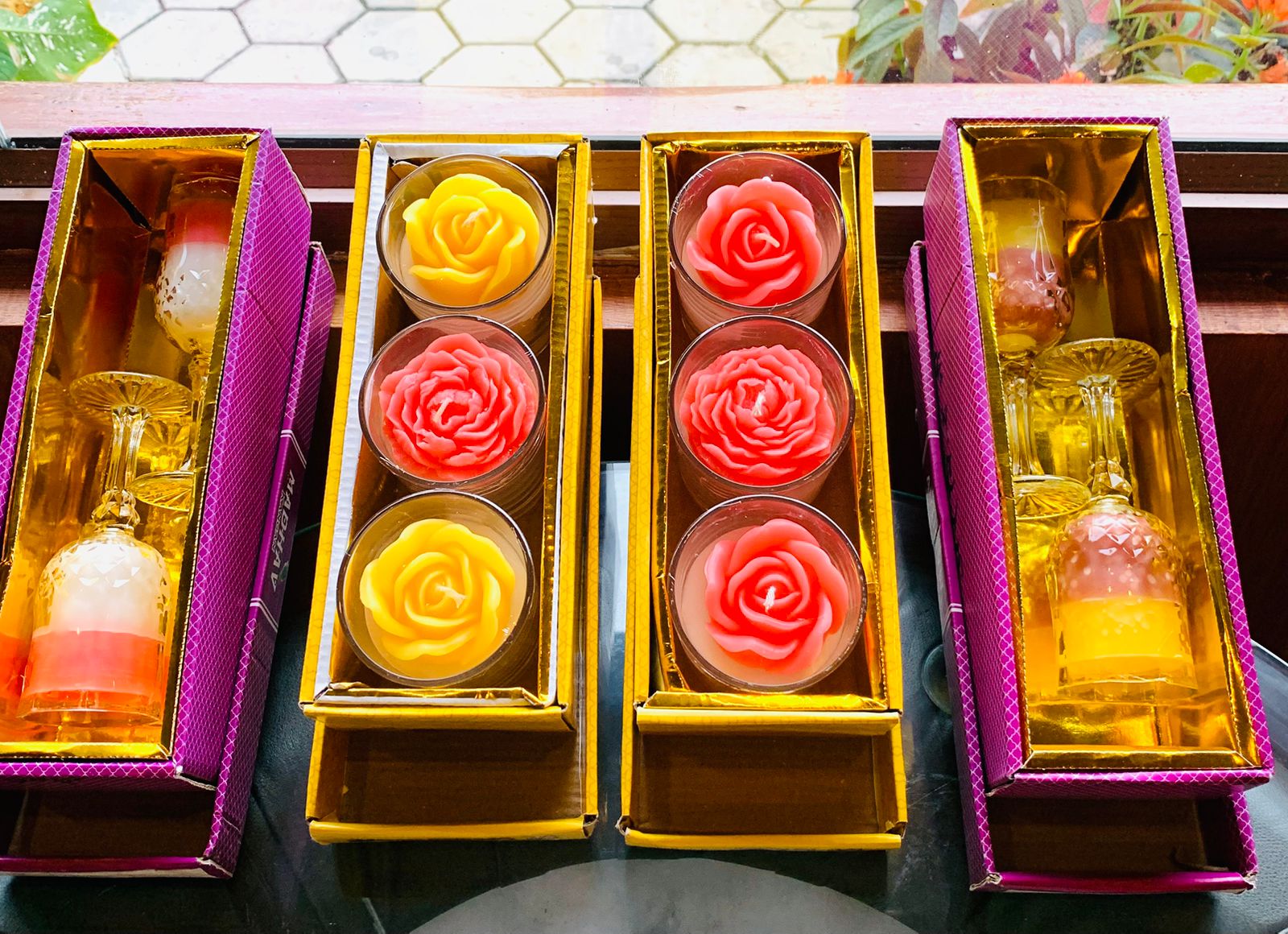Rose candle gift boxes